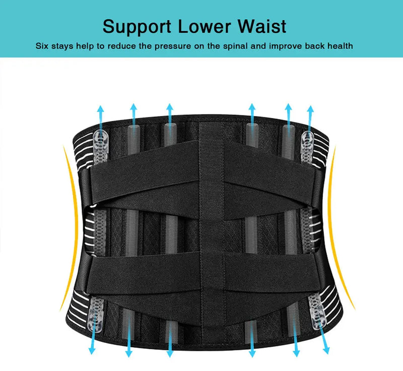 Cintas para alívio da dor lombar com 6 suportes