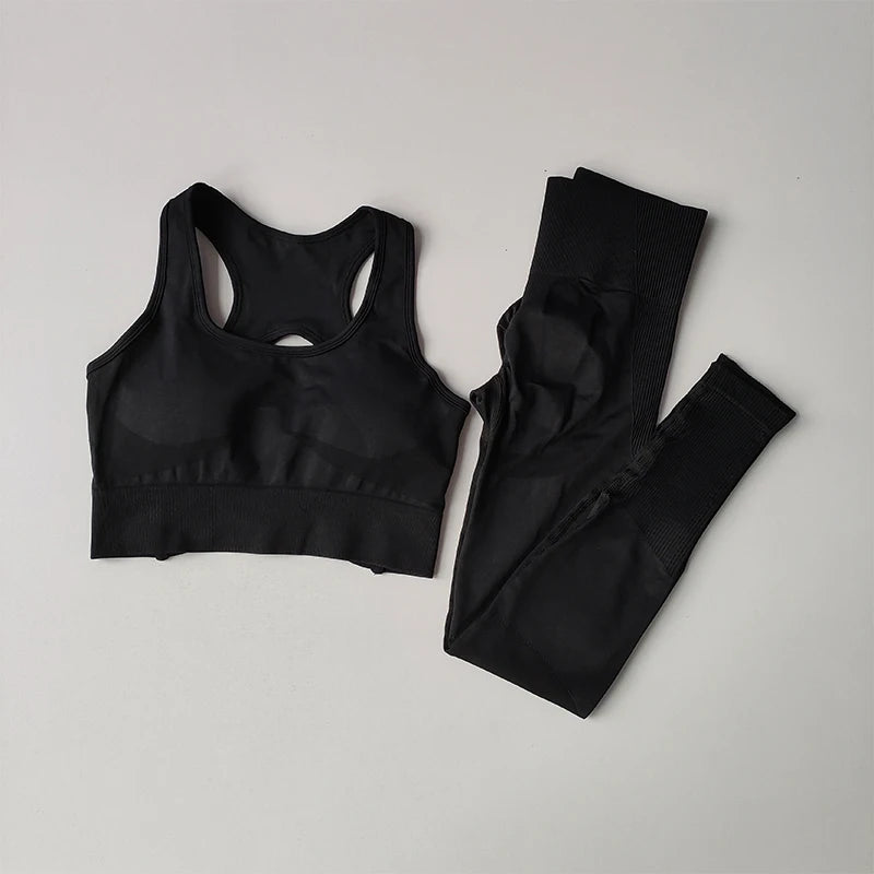 Conjunto de sutiã esportivo feminino 2 peças, sutiã profissional fitness